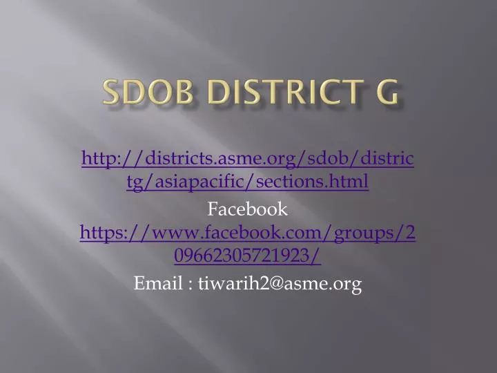sdob district g