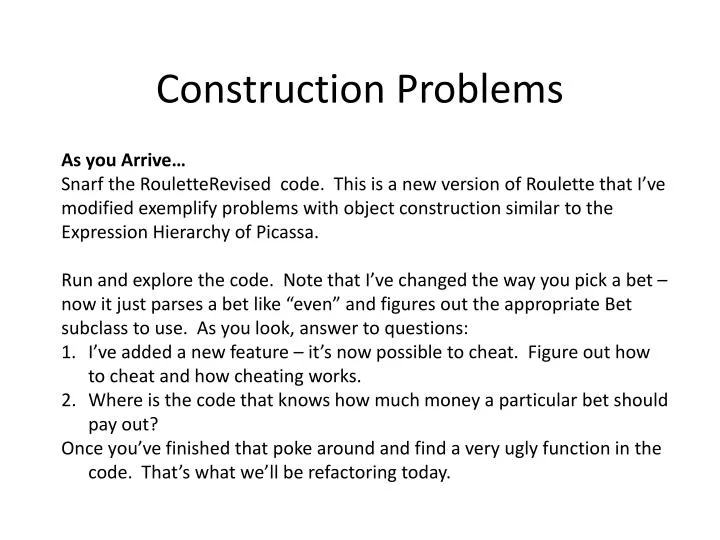 construction problems