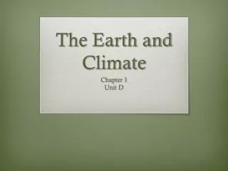 The Earth and Climate