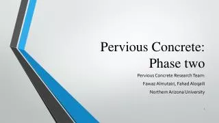 Pervious Concrete: Phase two