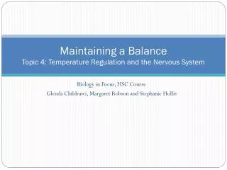 maintaining a balance topic 4 temperature regulation and the nervous system