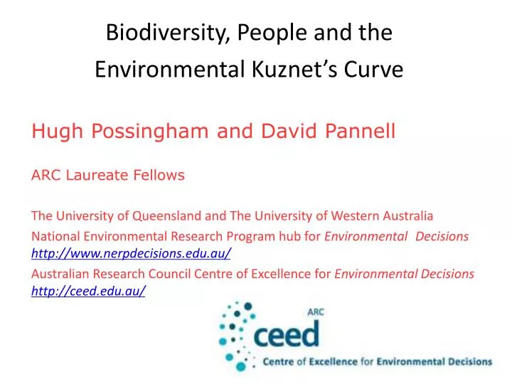 biodiversity people and the environmental kuznet s curve