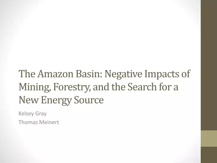 the amazon basin negative impacts of mining forestry and the search for a new energy source