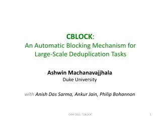 CBLOCK : An Automatic Blocking Mechanism for Large-Scale Deduplication Tasks