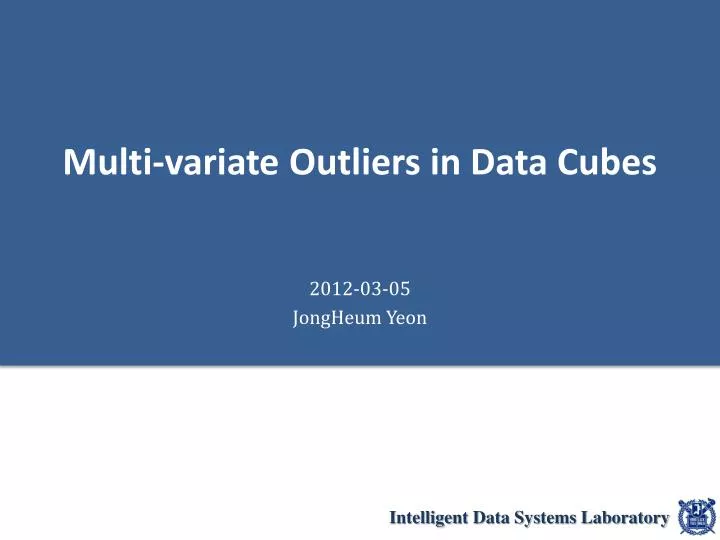multi variate outliers in data cubes