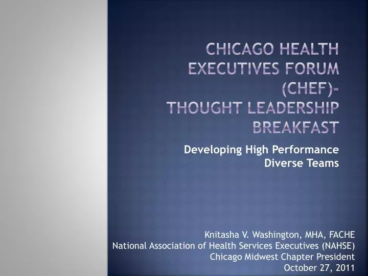 chicago health executives forum chef thought leadership breakfast