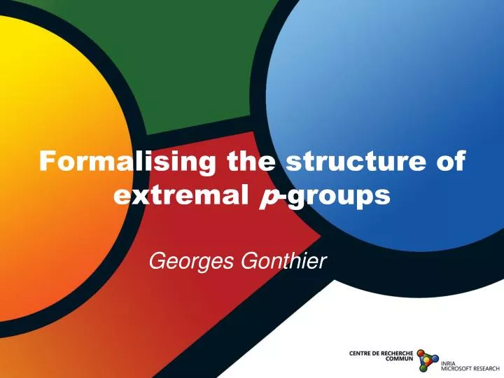 formalising the structure of extremal p groups