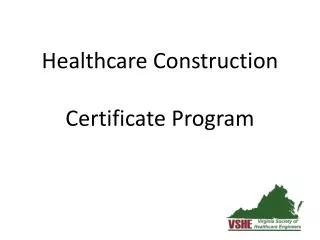 Healthcare Construction Certificate Program
