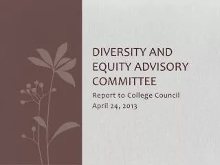 Diversity and Equity Advisory Committee