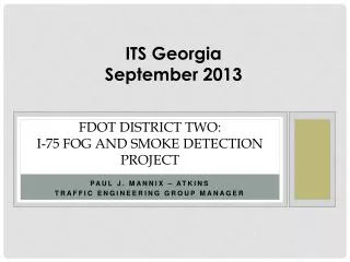 FDOT District Two: I-75 FOG AND SMOKE DETECTION PROJECT