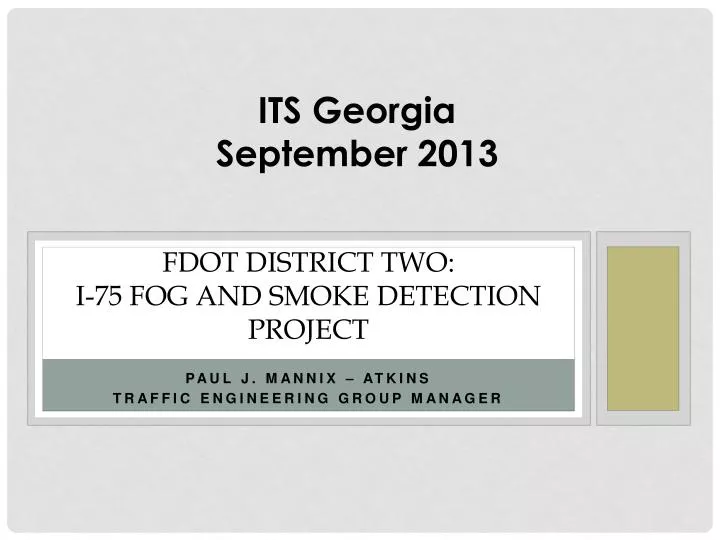 fdot district two i 75 fog and smoke detection project