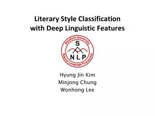 Literary Style Classification with Deep Linguistic Features