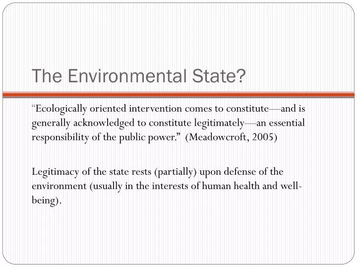 the environmental state