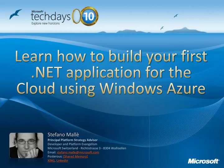 learn how to build your first net application for the cloud using windows azure