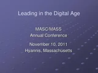 Leading in the Digital Age