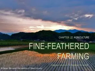CHAPTER 22 AGRICULTURE FINE-FEATHERED 				FARMING