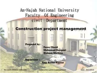 An- Najah National University Faculty Of Engineering civil Department
