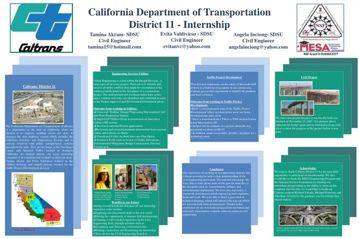 california department of transportation district 11 internship