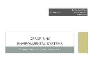 Describing environmental systems