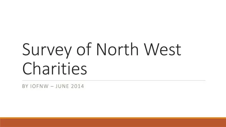 survey of north west charities