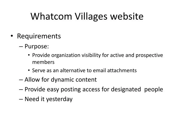 whatcom villages website