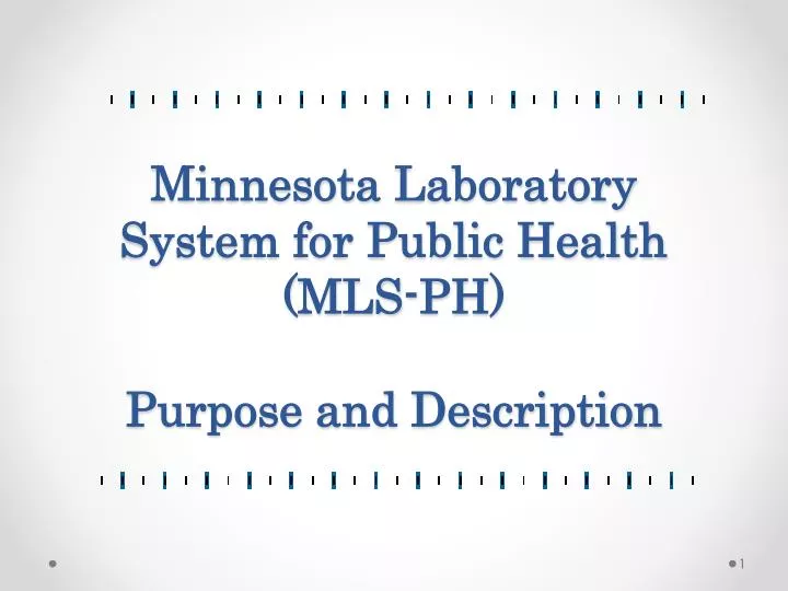 minnesota laboratory system for public health mls ph purpose and description