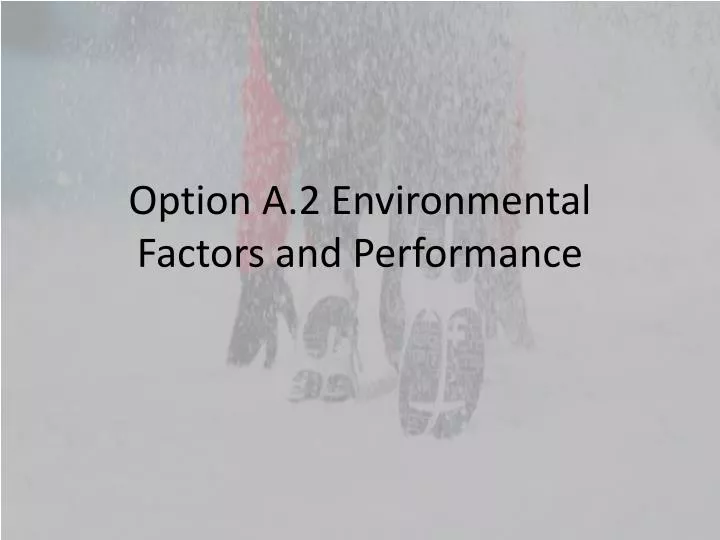 option a 2 environmental factors and performance