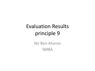 Evaluation Results principle 9