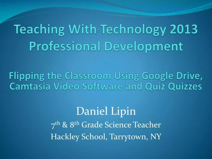 teaching with technology 2013 professional development