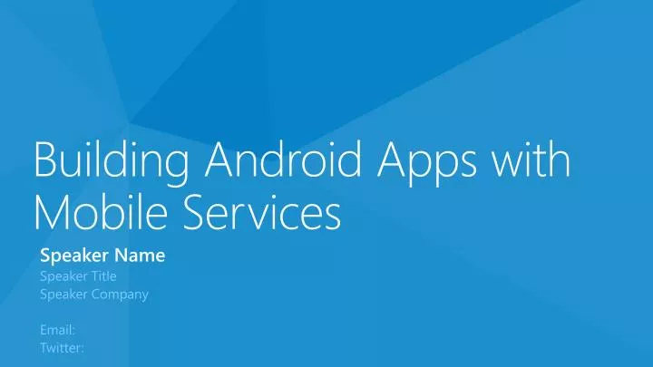 building android apps with mobile services