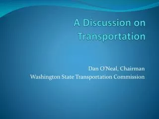 A Discussion on Transportation