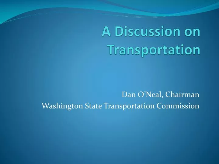 a discussion on transportation
