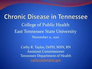Chronic Disease in Tennessee