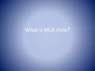 what is mla style
