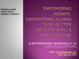 Empowering WomeN , EMPOWERING ALUMNI TO BE BETTER RESEARCHERS: A HOW-TO GUIDE