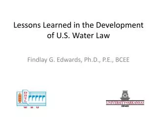 Lessons Learned in the Development of U.S. Water Law