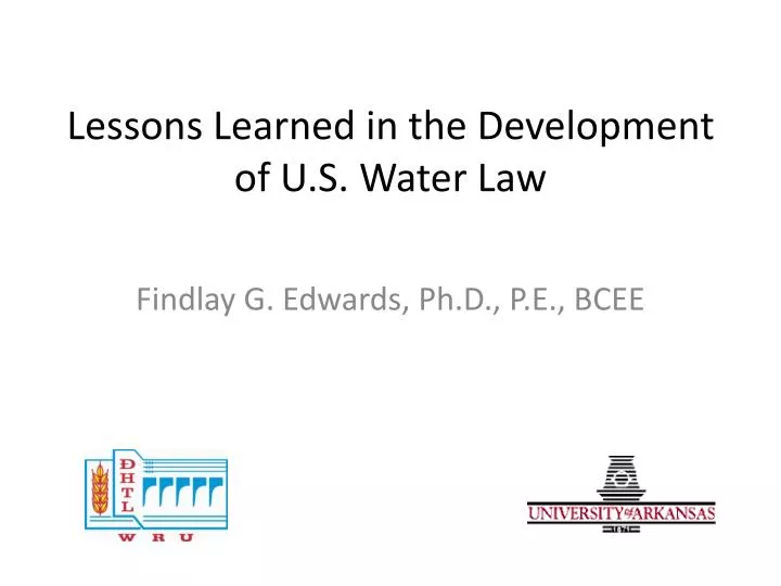 lessons learned in the development of u s water law
