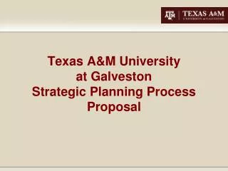 Texas A&amp;M University at Galveston Strategic Planning Process Proposal