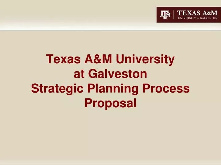 texas a m university at galveston strategic planning process proposal
