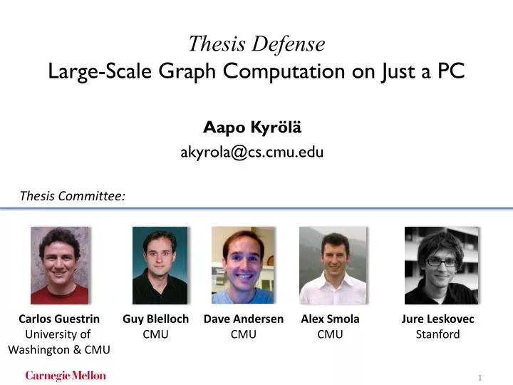 thesis defense large scale graph computation on just a pc