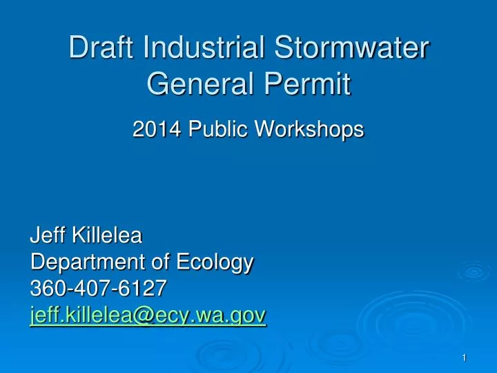 draft industrial stormwater general permit