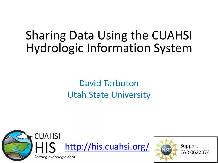 sharing data using the cuahsi hydrologic information system
