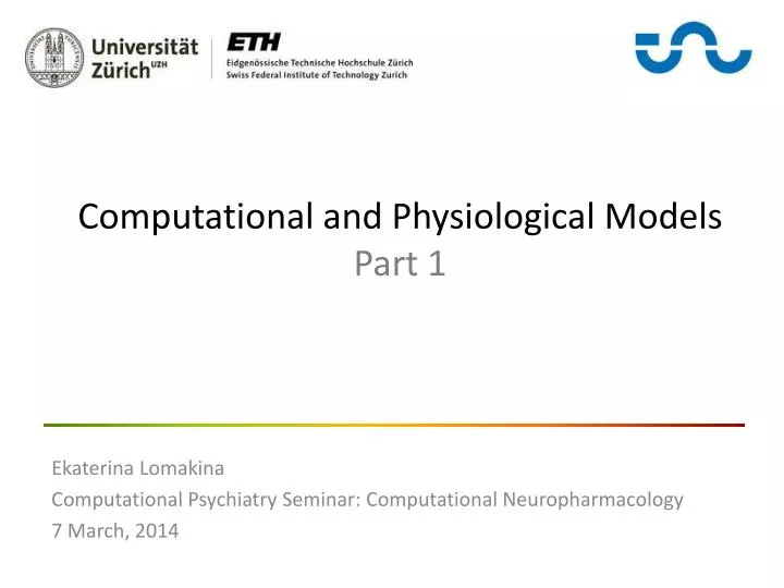 computational and physiological models part 1