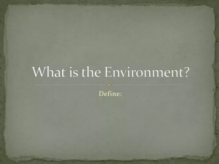 what is the environment