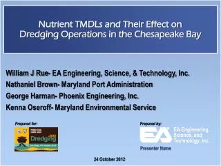 Nutrient TMDLs and Their Effect on Dredging Operations in the Chesapeake Bay