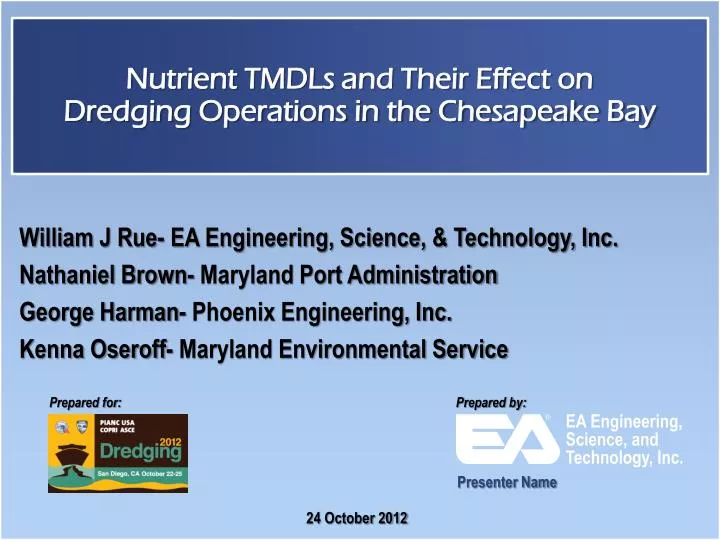 nutrient tmdls and their effect on dredging operations in the chesapeake bay
