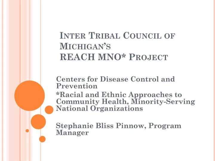 inter tribal council of michigan s reach mno project