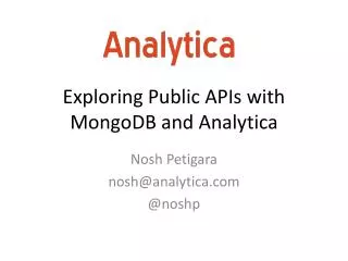 Exploring Public APIs with MongoDB and Analytica