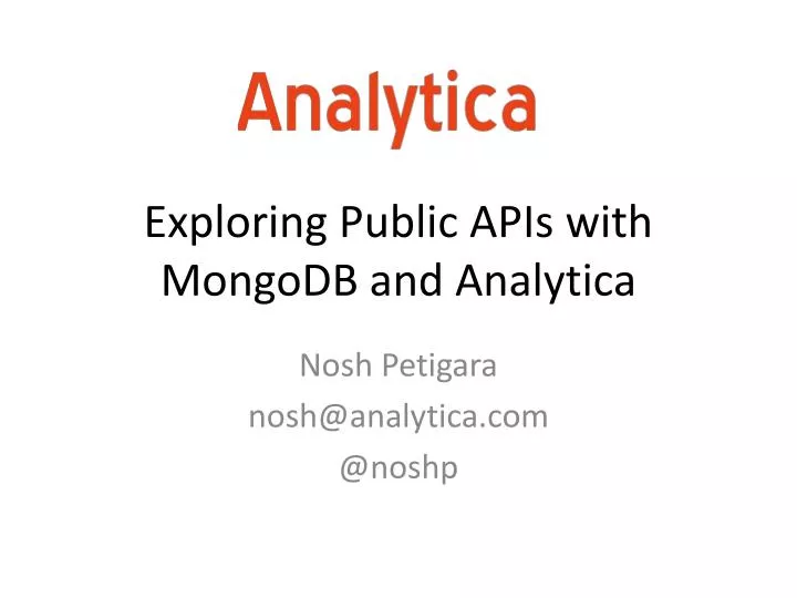 exploring public apis with mongodb and analytica