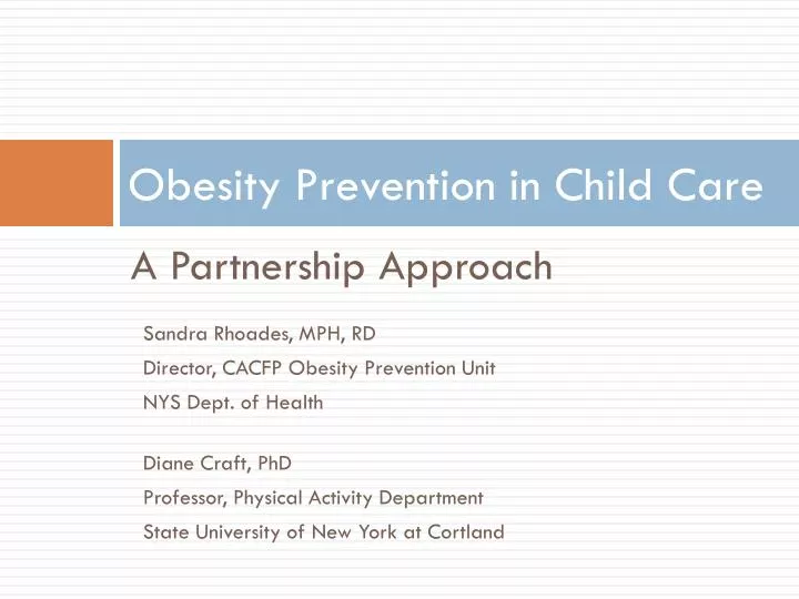 obesity prevention in child care